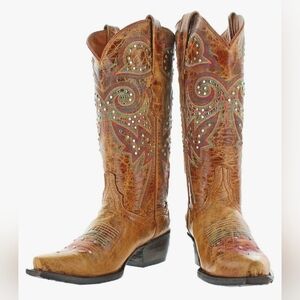 CORKYS PONCHO WESTERN COWBOY LEATHER BOOTS COLOR AMBER